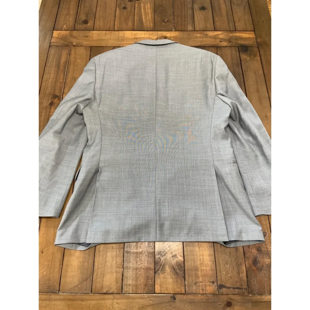 Tommy Hilfiger Adams Men's 44R Suit Jacket Gray 100% Worsted Wool AS1016 NWT